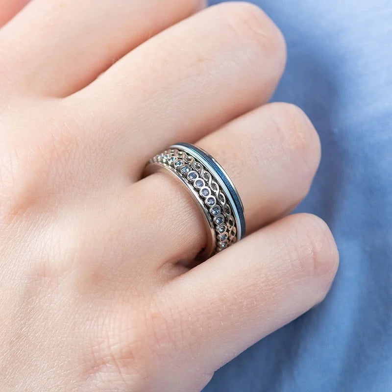 iXXXi Jewelry Vulring Small Circle Stone Blue