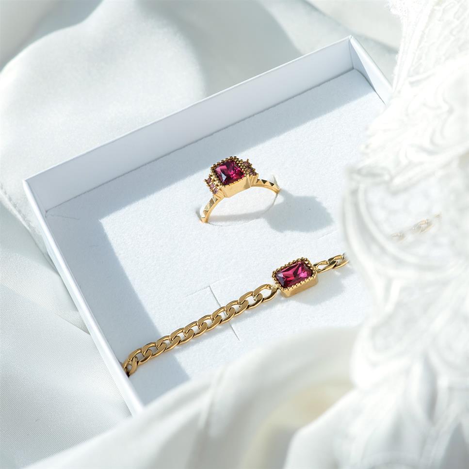 iXXXi Jewelry Fame Classic Miracle ring set Gold/Pink