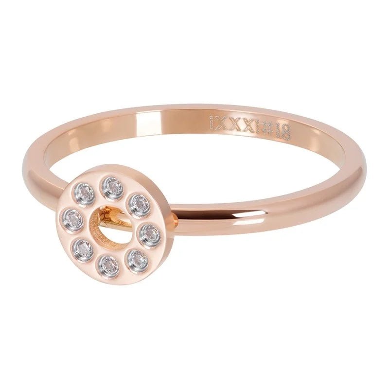 Samengestelde iXXXi ring Flat Circles Rosé-Goud