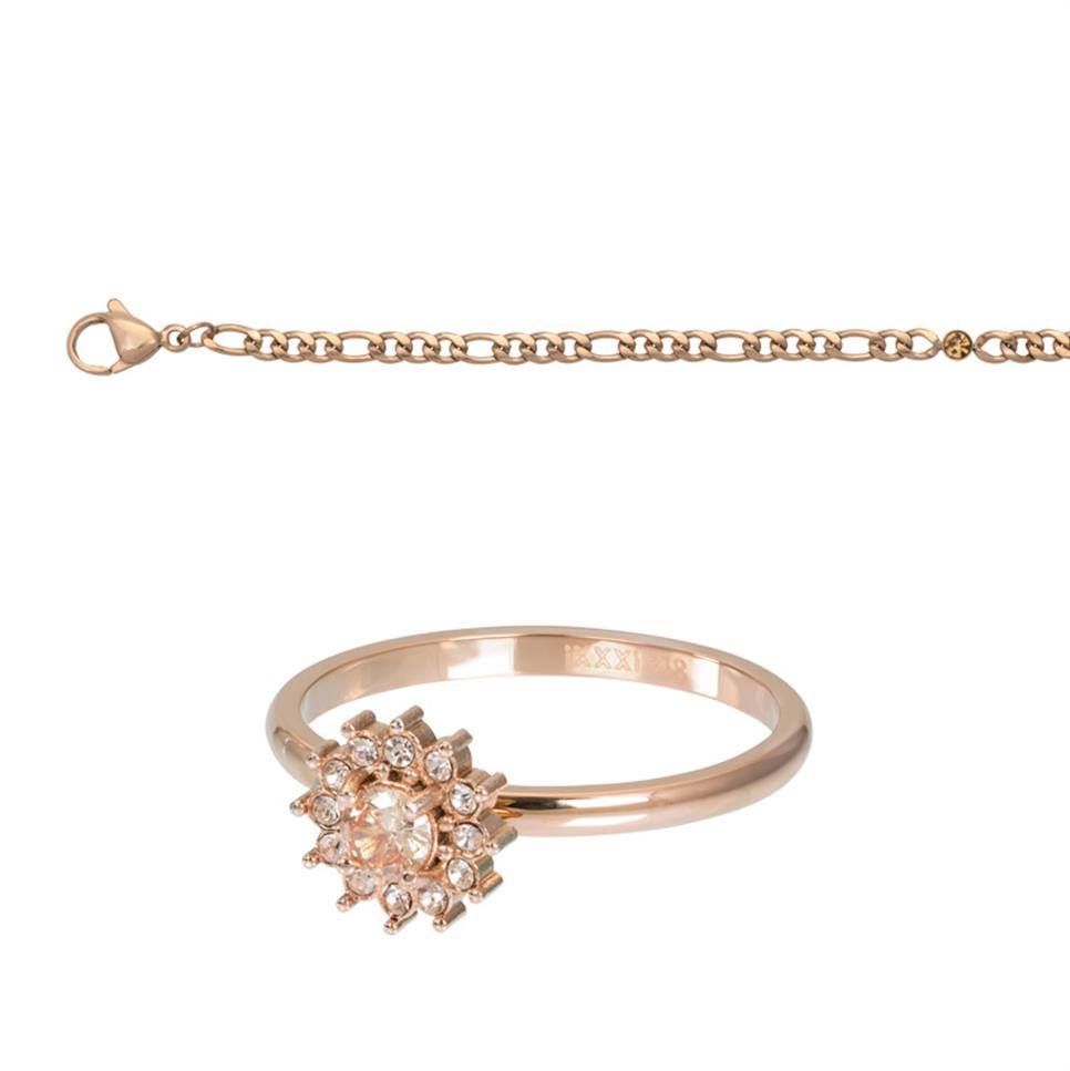 Fame Lucia ring set Rosé-Gold/Peach