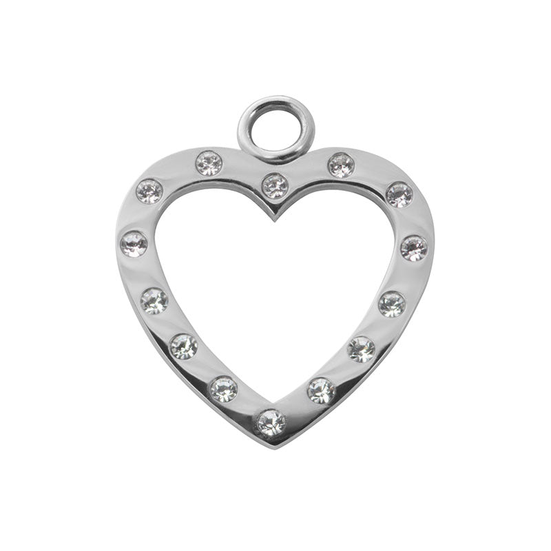 Charm Open Heart with Zirconias