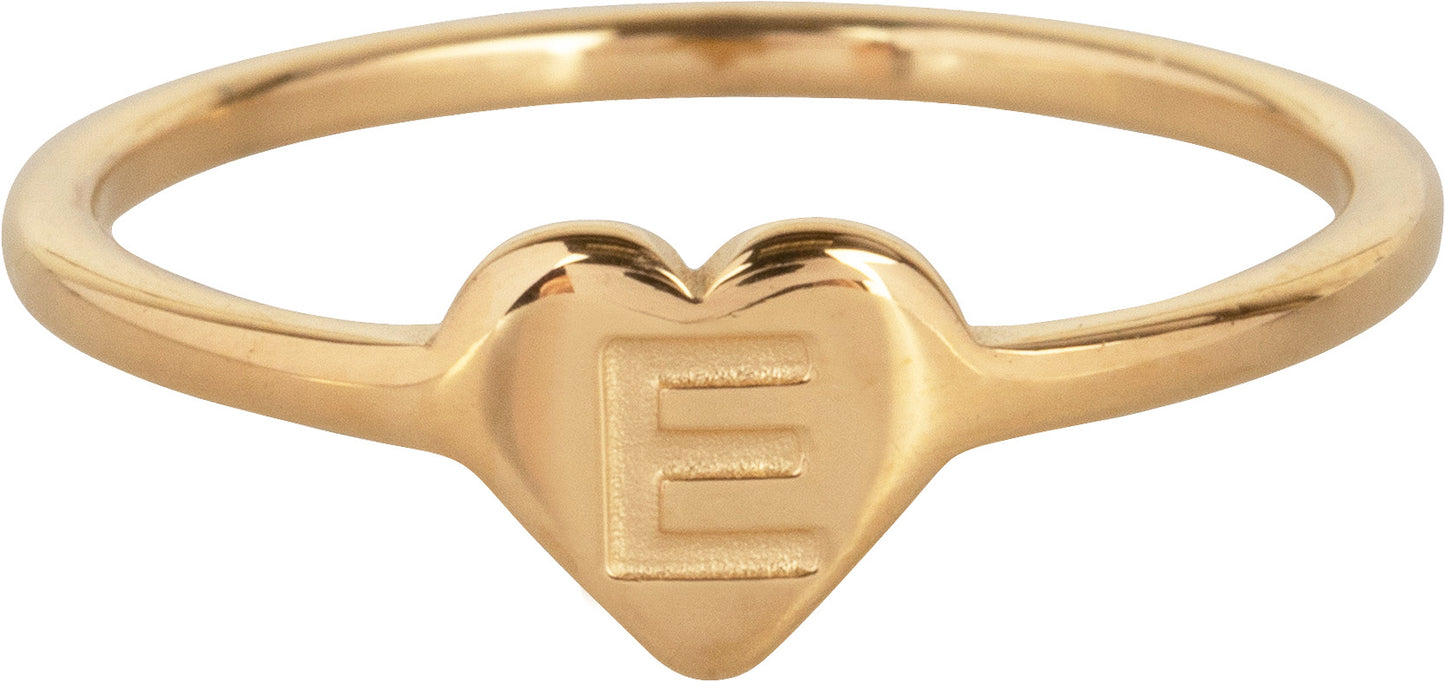 Gouden heart Letter E